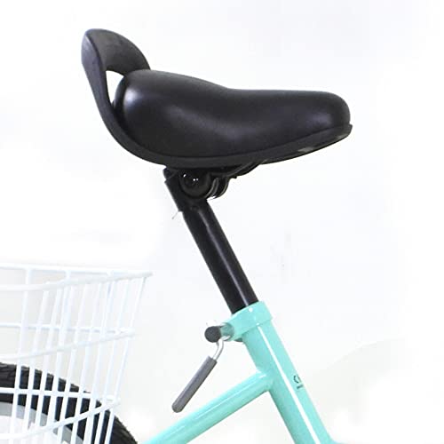 Triciclo para niños de 14 pulgadas con una sola velocidad, 3 ruedas, color verde claro, con cesta grande para 5-6 años