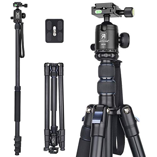 Trípode de cámara ARTCISE AF30 Trípode Profesional de Ultra Alto Recorrido de aleación de Aluminio de 82.6 Pulgadas con Cabezal de Bola CNC para cámara DSLR, Carga máxima 33.1 LB / 15 kg