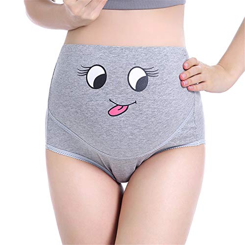 TRISTIN Algodón Paquete de 3 Embarazo Maternidad sobre Topetón Sonrisa Cintura Alta Ropa Interior Ajustable Braguitas/Calzoncillos de Lactancia