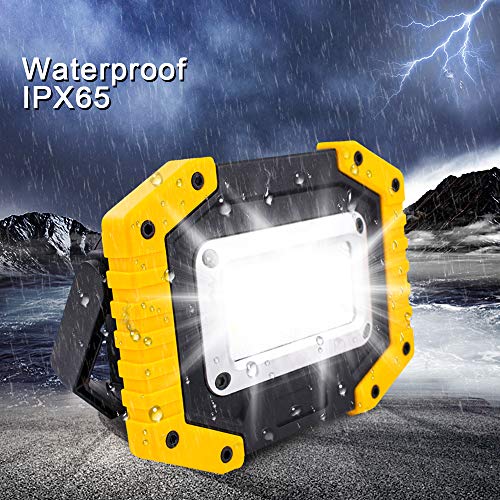 Trongle Luces LED Recargables de Trabajo, 30W, Luz de Seguridad con 3 Modos COB al Aire Libre, Luces de Camping con USB Impermeable para Garaje, Pesca, Senderismo, 2 Paquetes (Batería Incluida)