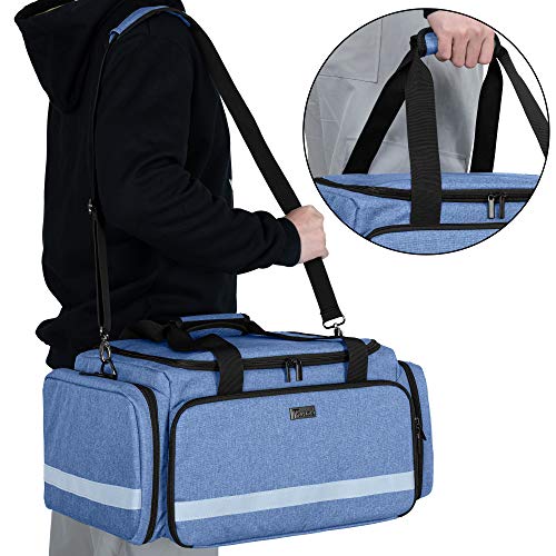Trunab Bolsa de Emergencia Vacía, Bolsa de Enfermera Bolsa de Rescate Profesional Gran Capacidad con Tablero de División Interior y Fondo Antideslizante, Caso de Enfermera a Domicilio
