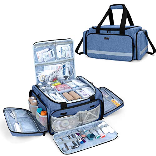 Trunab Bolsa de Emergencia Vacía, Bolsa de Enfermera Bolsa de Rescate Profesional Gran Capacidad con Tablero de División Interior y Fondo Antideslizante, Caso de Enfermera a Domicilio