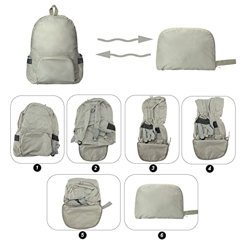 TSLBW Mochila Plegable Ligera Mochila Plegable para Senderismo Mochila de Viaje multifunción para Caminar, Acampar, Ciclismo, Escalada, Deporte al Aire Libre Khaki