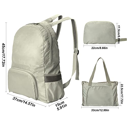 TSLBW Mochila Plegable Ligera Mochila Plegable para Senderismo Mochila de Viaje multifunción para Caminar, Acampar, Ciclismo, Escalada, Deporte al Aire Libre Khaki