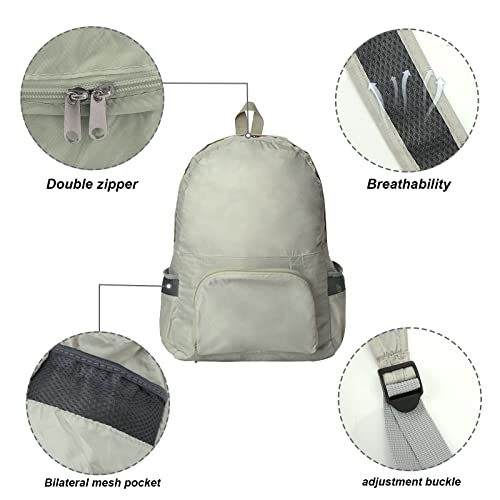 TSLBW Mochila Plegable Ligera Mochila Plegable para Senderismo Mochila de Viaje multifunción para Caminar, Acampar, Ciclismo, Escalada, Deporte al Aire Libre Khaki