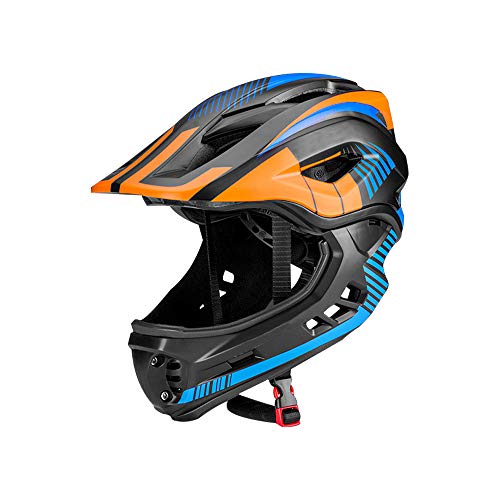 TTPF Los niños de la Cara Llena Cascos Bici del Medio extraíble Cara Cola luz de Advertencia Confort Seguridad de Alquiler de Bicicleta de Equilibrio Vespa de Patinaje sobre Hielo,M