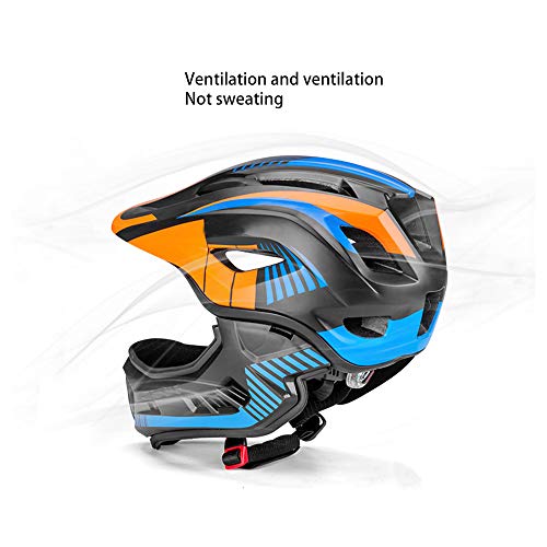 TTPF Los niños de la Cara Llena Cascos Bici del Medio extraíble Cara Cola luz de Advertencia Confort Seguridad de Alquiler de Bicicleta de Equilibrio Vespa de Patinaje sobre Hielo,S