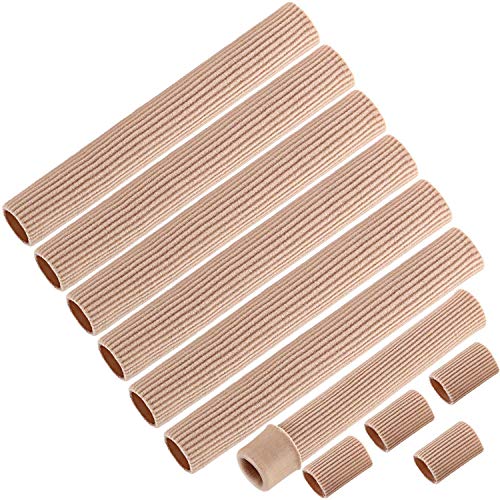 Tubo de cojín de dedo del pie de varios tamaños de tubo de cojín de gel suave para cojines de maíz, ampollas, callos, dedos de los pies y dedos (tamaño sin cortar, mediano, 8 piezas)