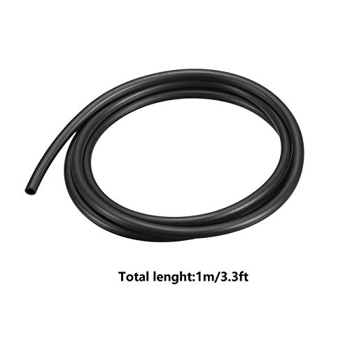 Tubo de silicona de 1/4" (6 mm) x 3/8" (10 mm) OD de 1 m, tubo de silicona para transferencia de bomba, color negro
