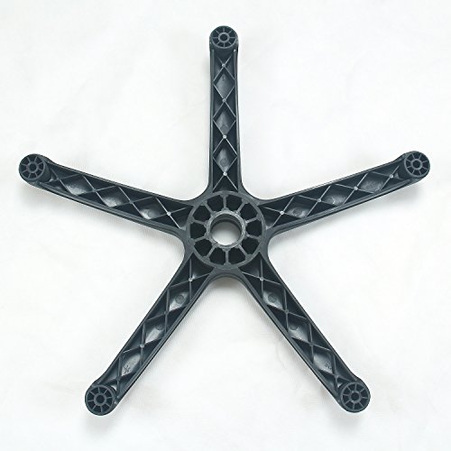 TUKA Base Silla Oficina 5 Radios, Nylon Base de Repuesto para Silla de Ordenador, para 11 mm Ruedas, Negro, TKD5101