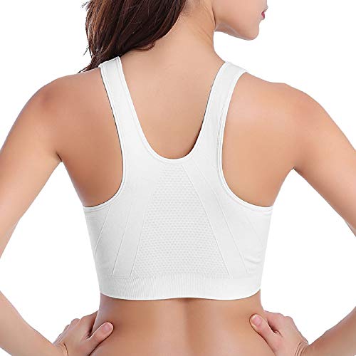 Tuopuda Sujetador Deportivo con Cremallera para Mujer De Entrenamiento De Alto Impacto Mujer Cierre Delantero Sujetador Deportivo Post Operatorio con Soporte de Espalda