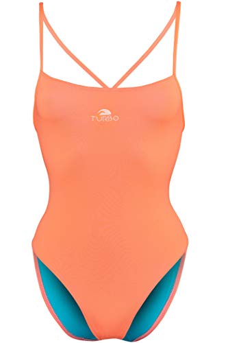 Turbo - Bañador Sinchro SINCRO Profesional Señora, Traje de Baño de Natacion Entrenamiento Competicion, Tira Estrecha Doble Capa (S/30) (S/30)