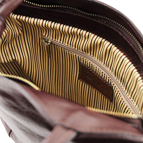 Tuscany Leather Patty Bolso de señora en Piel Convertible en Mochila Marrón Oscuro