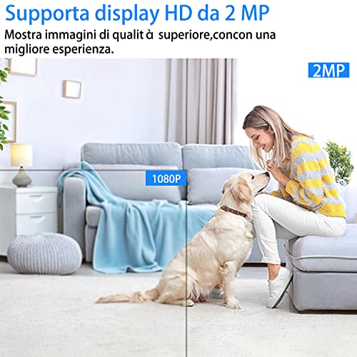 Tuya Smart App Wifi Cámara dome nivel vertical Girar IP Cámara Cámara de Seguridad de Vigilancia 1080P, Audio bidireccional, Alarma Email Vista a Distancia Sibosz