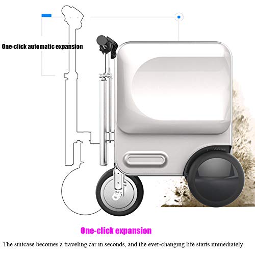 TWW Equipaje De Montar Inteligente Maleta Eléctrica Carretilla Conveniente Pequeña Carretilla Portátil Ligera Bicicleta Eléctrica,Black 185wh
