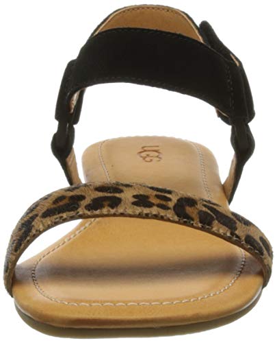 UGG Rynell Leopard, Sandalia Mujer, Negro Bronceado, 39 EU
