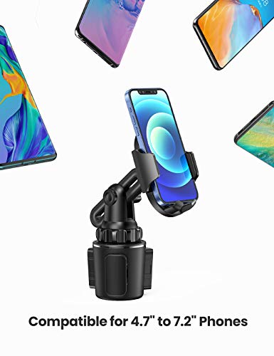 UGREEN Soporte Movil Coche Posavasos, Car Phone Holder Ajustable para Vaso, Soporte para Teléfono Móvil 360° Rotación Sujetavasos para Celular Compatible con iPhone 13 11, Galaxy S21, Xiaomi Redmi 10