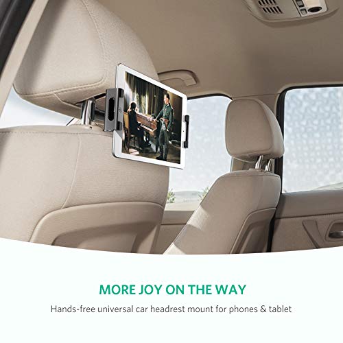 UGREEN Soporte Tablet Coche, Soporte Reposacabezas Movil Coche 360° Ajustable para 4.7-12.9" Pulgadas Tablet Móvil, Soporte Asiento Compatible con iPad Pro 2021, iPad Mini 6, iPhone 13, Galaxy Tab A