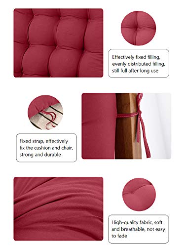 Uheng Cojín para Silla de Mecedora con 6 Lazos para Asiento Exterior para Muebles de Jardín para Asientos Altos