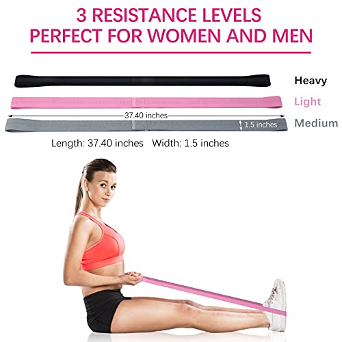 Ukphail Bandas Elasticas, Bandas de Resistencia Juego de 3 Bandas Elásticas Musculacion para Fitness con 3 Niveles, Resistencia Antideslizante Pilates,Yoga,Fuerza,Fisioterapia,Estiramientos