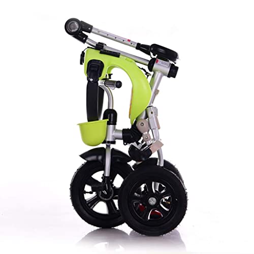 UKUOFL Upgrade Trike Trike, Rueda vacía de Titanio multifunción 3 en 1 Plegable con un botón, bebé de 1 a 6 años al Aire Libre, 2 Colores, X73x45cm Happy House