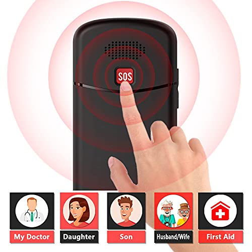 Uleway Teléfono Móvil para Personas Mayores Teclas Grandespara Mayores, con SOS Botón, 1.77 Pulgadas, con una Base de Carga, Fácil de Usar para Ancianos, Negro