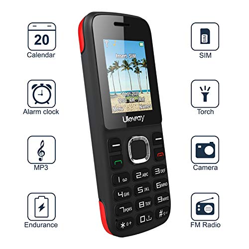 Uleway Teléfonos Móviles Simple para Ancianos con Teclas Grandes, Fácil de Usar Teléfono Móvil Básico para Personas Mayores con Cámara (Batería con paño Aislante)