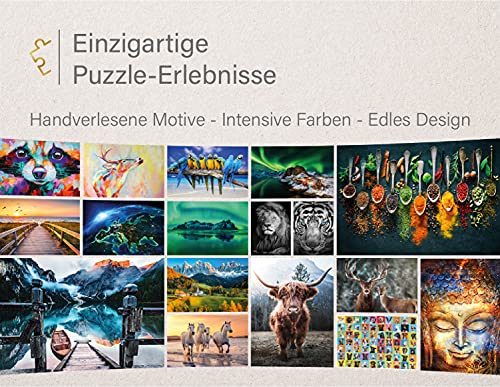 Ulmer Puzzleschmiede - Puzzle "Una rica cosecha": Puzzle de 1000 piezas - Motivo de cocina con una variedad de frutas y verduras - con grandes colores