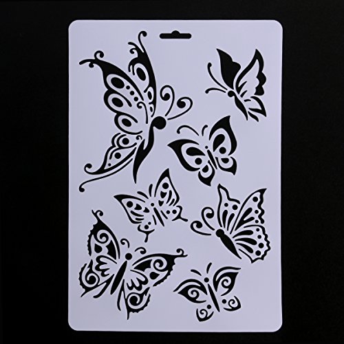 ultnice 5pcs plantilla plantillas de dibujos tarjeta de papel hueca pintura carta adhesiva spray capas plantillas