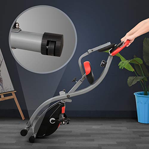 Ultrasport F-Bike 350B, aparato de gimnasia para un entrenamiento cardiovascular respetuoso con las articulaciones; bicicleta estática plegable con ocho niveles de resistencia