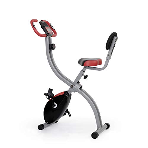 Ultrasport F-Bike 350B, aparato de gimnasia para un entrenamiento cardiovascular respetuoso con las articulaciones; bicicleta estática plegable con ocho niveles de resistencia