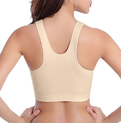 UMIPUBO Sujetador Deportivo cómodo para Mujer Sujetador Invisible Delgado con Cremallera sin Costuras sin Anillo de Acero Combinación de Ropa Interior Sujetador Post operatorio con Cierre Frontal