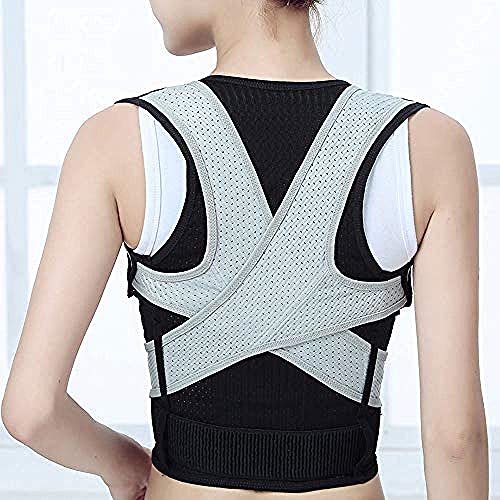 Una abrazadera para la espalda, corrección de cifosis para adultos con órtesis de postura corporal Corrección de postura de la columna vertebral Invisibilidad Cinturón para la ropa Tirantes para la