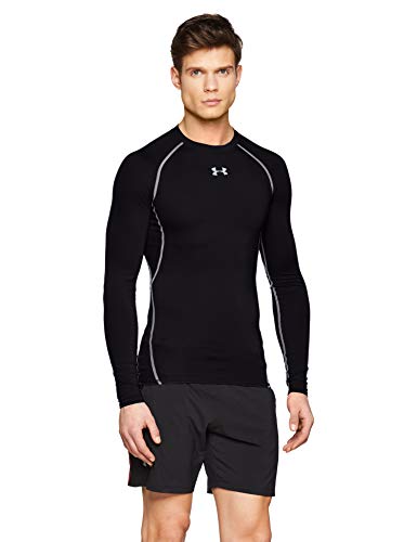 Under Armour UA Heatgear Long Sleeve Camiseta de Manga Larga, Hombre, Negro (Black/Steel), M