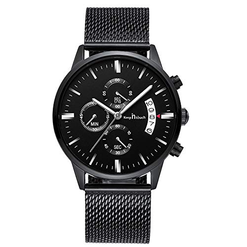 Unendlich U-Relojes para Hombre Impermeable Cronógrafo Correa de Acero Inoxidable Analógico de Cuarzo Relojes de Pulsera Reloj de Negocios para Hombres Puntero Luminoso