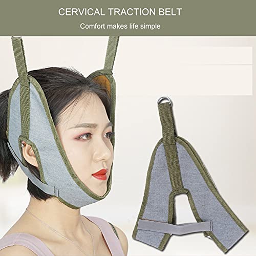 Uniqueheart Cinturón de tracción Cervical Engrosamiento y cinturón de tracción Cervical inmovilizado Duradero para Adultos y niños - Gris