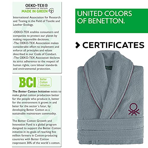UNITED COLORS OF BENETTON. Albornoz M/L 360GSM 100% ALGODÓN (Gris)
