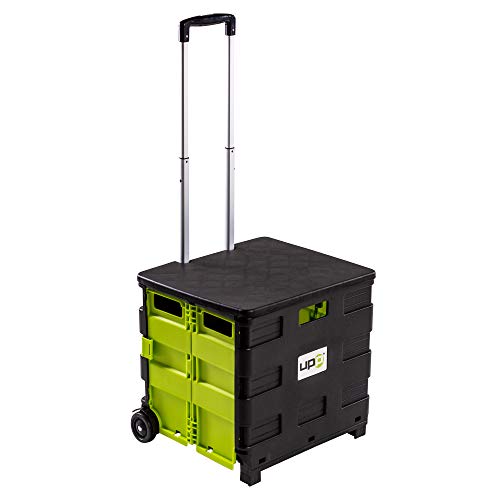 UPP Carrito de Compras con Tapa I Carro de Compras Plegable, con Asiento y Gran Volumen (50L, 42 x 40 x 38cm, Largo del Mango: 98.5cm, Carga hasta 80kg. Plegado: 45 x 46 x 8 cm)