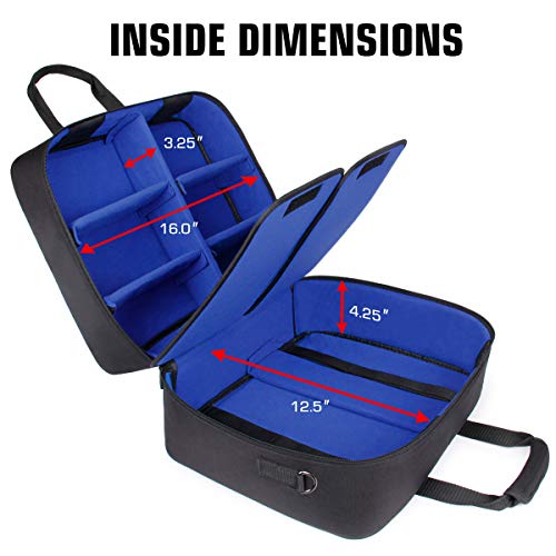 USA GEAR PS5 Case - Funda De Consola Compatible con Playstation 5 Y PS5 Edición Digital con Interior Personalizable para Controlador De Playstation, Juegos, Auriculares Gaming Y Accesorios (Azul)