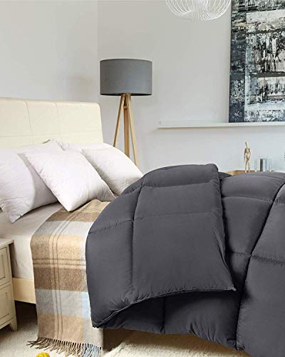 Utopia Bedding Edredón de Fibra 200x200 cm, Fibra Hueca siliconada, 1400 gramo - (Gris, Cama 105-200 x 200 cm)