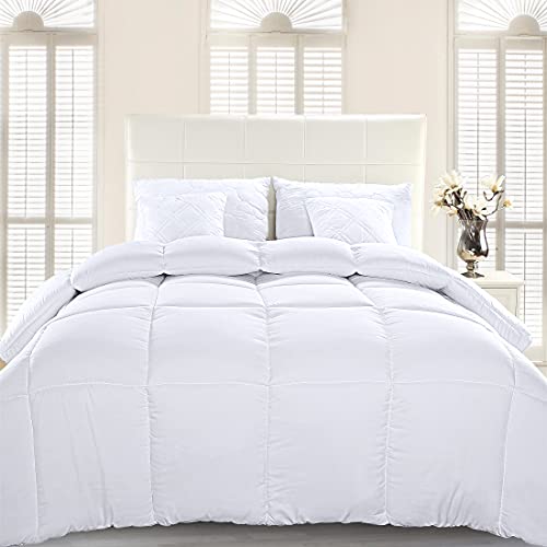 Utopia Bedding Edredón de Fibra 200x200 cm, Fibra Hueca siliconada, 1480 gramo (Blanco, Cama 105-200 x 200 cm)
