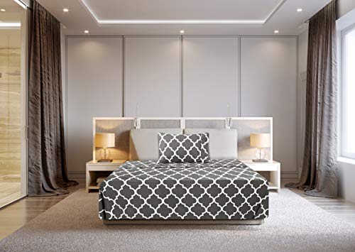 Utopia Bedding - Juego Sábanas de Cama Estampadas - Microfibra Cepillada - Sábanas y 1 Funda de Almohada - (Cama 90, Gris)