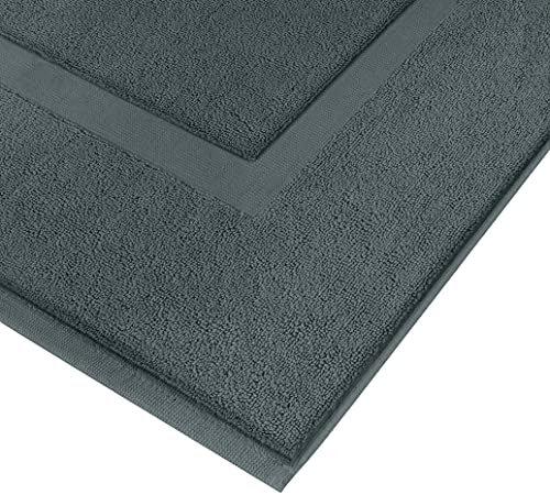 Utopia Towels - 2 alfombras de baño de algodón, (53 x 86 cm), 100% algodón Hilado en Anillos - Toalla de baño para Ducha Altamente Absorbente y Lavable a máquina (Gris)