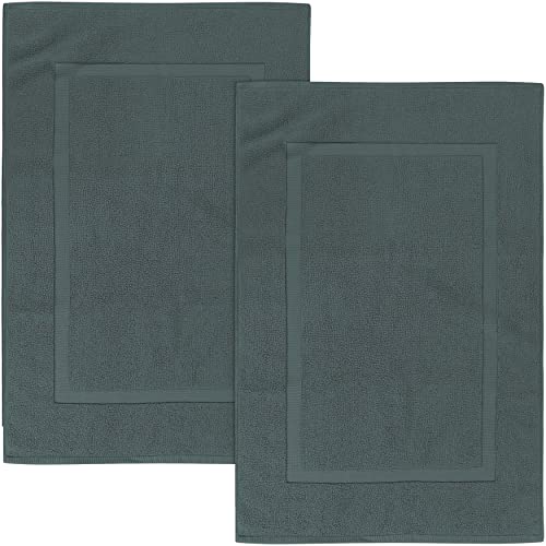 Utopia Towels - 2 alfombras de baño de algodón, (53 x 86 cm), 100% algodón Hilado en Anillos - Toalla de baño para Ducha Altamente Absorbente y Lavable a máquina (Gris)