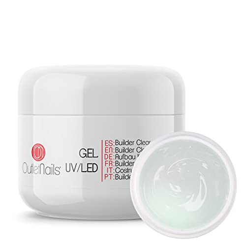 UV Gel Construcción Transparente 50ml | Builder Clear - Viscosidad Alta | Ideal para UV/LED | Outlet Nails