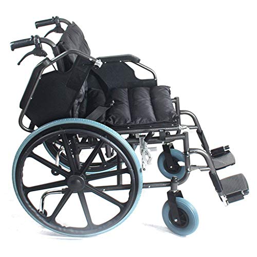 UWY Acero al Carbono de Gran tamaño, ensanchado y Reforzado, para Personas obesas, parapléjico, Silla de Ruedas Manual, Silla de Ruedas Plegable para discapacitados de Mediana Edad y Avanzada