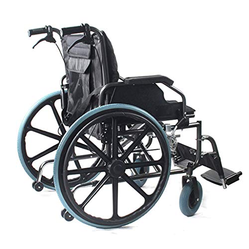 UWY Acero al Carbono de Gran tamaño, ensanchado y Reforzado, para Personas obesas, parapléjico, Silla de Ruedas Manual, Silla de Ruedas Plegable para discapacitados de Mediana Edad y Avanzada