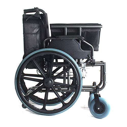 UWY Acero al Carbono de Gran tamaño, ensanchado y Reforzado, para Personas obesas, parapléjico, Silla de Ruedas Manual, Silla de Ruedas Plegable para discapacitados de Mediana Edad y Avanzada