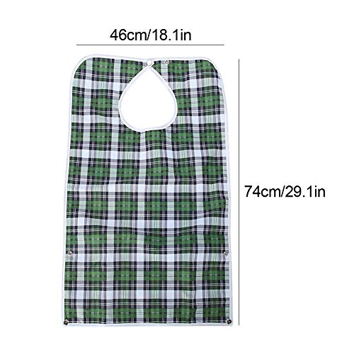 Uxsiya Babero Impermeable para Adultos, Babero para la Hora de Comer, Protector de Ropa Lavable, Babero, recogedor de Migas para Ancianos