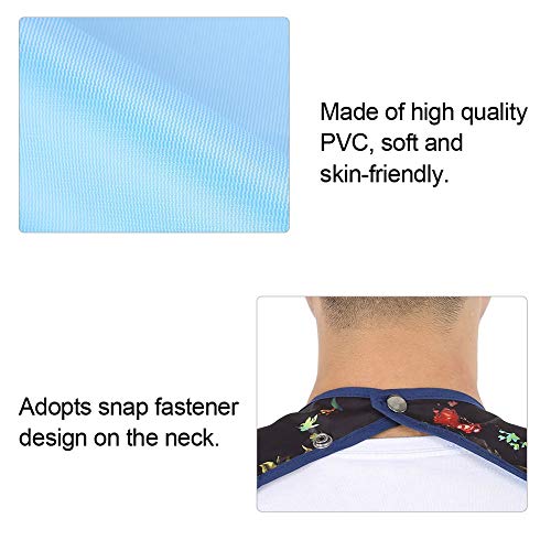 Uxsiya Babero Impermeable para Adultos, Babero para la Hora de Comer, Protector de Ropa Lavable, Babero, recogedor de Migas para Ancianos
